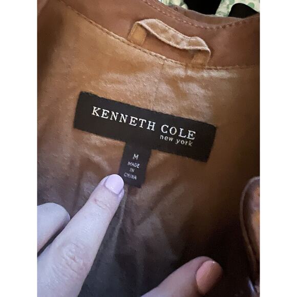 Kenneth Cole Brown Soft Moto Leather Jacket Equestrian Western Medium - Picture 3 of 3